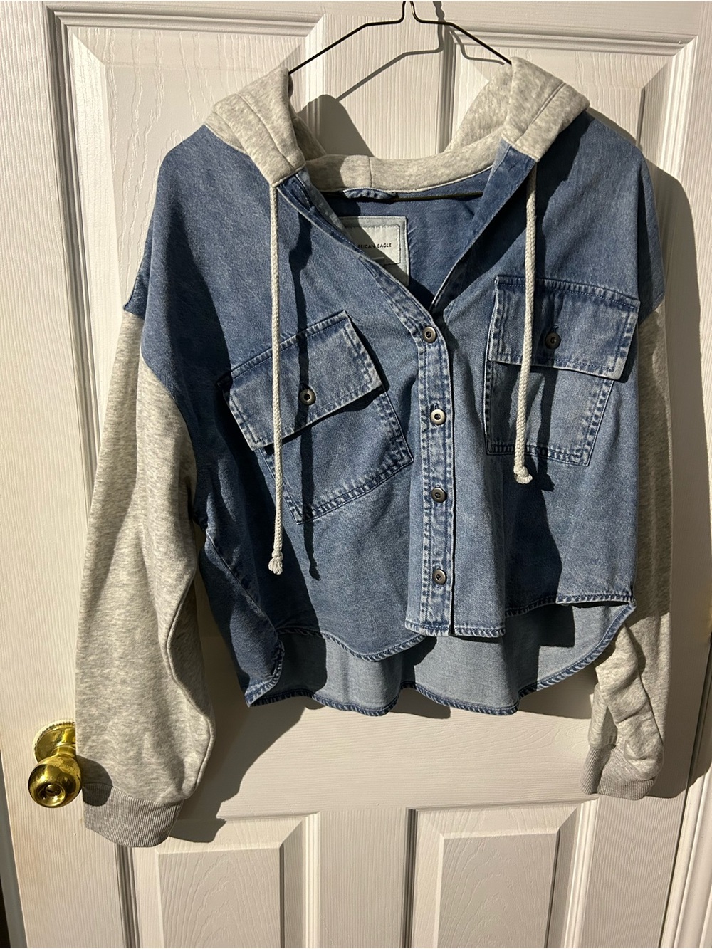 American Eagle Light Blue Denim Shirt